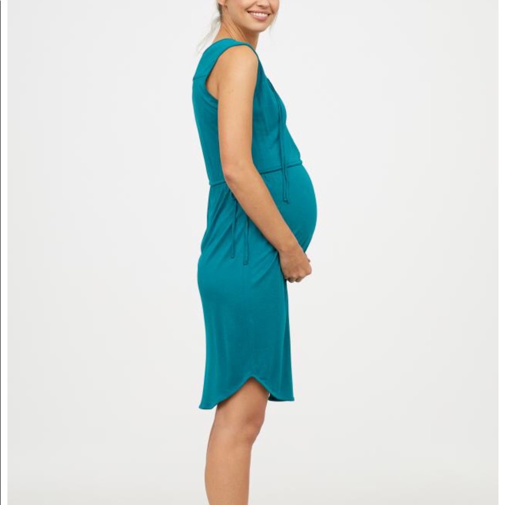 H & M MAMA Maternity teal jersey dress